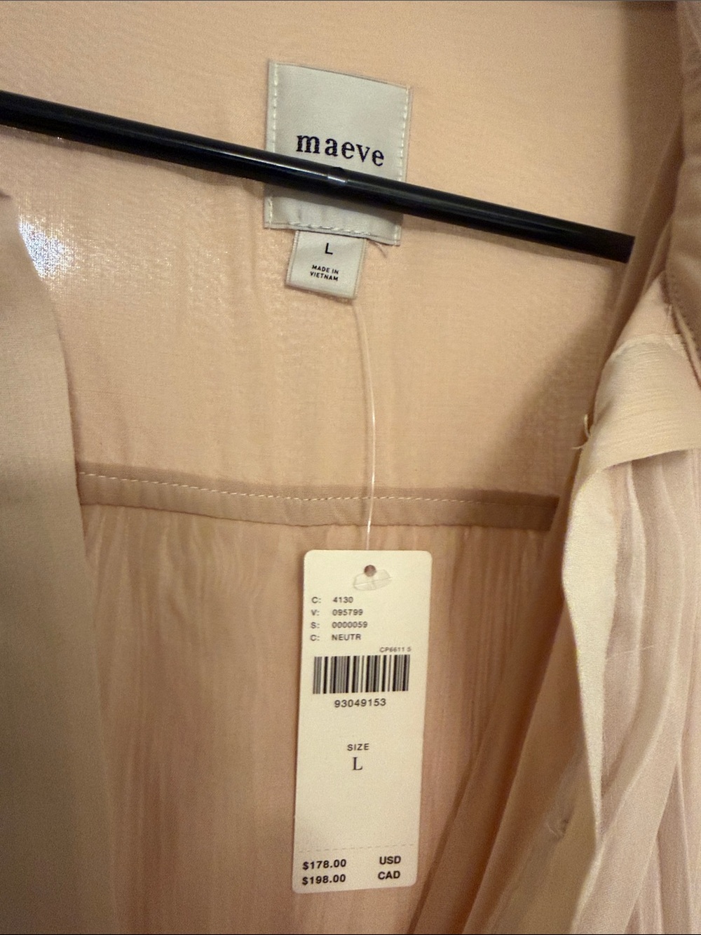 Maeve for Anthropologie Pleated Mini Shirt Dress  - Cream - large - Picture 6 of 8